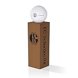 FC Schalke 04 LED-Dekosäule Rost-Optik | mit Logo und LED-Kugelleuchte in Fußball-Optik | Akkubetrieben | per USB-Kabel aufladbar | 3 verschiedene Lichteinstellungen |inkl. Fernbedienung [braun]