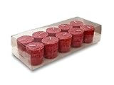 ONE GOODLIFE | Duftkerzen Geschenkset - Kerzen Set als Geschenk | 10 Stück Wachskerzen aus Stearin - Farbe Dunkel-Rot | Aroma-Kerzen zu Weihnachten oder für die Aromatherapie | (Wildkirsche)