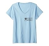 Damen Wein Geschenke Damen Holla Weinfee Frauen lustig Vino nie no T-Shirt mit V