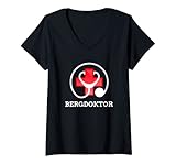 Damen Bergdoktor Berge Alpen Apres Ski Geschenk T-Shirt mit V