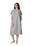 Damen-Nachthemd im Kaftan-Stil, grau, X-Larg