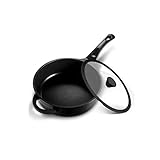 FENXIXI Pot Cooker Wok Universal mit Einscheibensicherheitsglas Glasdeckel und Anti-Rutsch-Griffe Bratpfanne, Wok