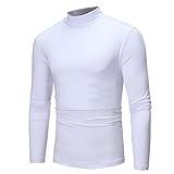 T-Shirt Herren Slim Fit Hoher Kragen/Stehkragen Einfarbig Shirt Herren Dünn Und Leicht Atmungsaktiv Langarm Shirt Herren Einfachheit Mode Lassig Base Shirt H