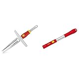 WOLF Garten - Unkrautstecher Multi-Star® KS-M NEU2018, Rot, 27x17x5 cm; 71AAA023650 & Multi-Star® Alu-Kurzstiel ZM 04; 3944840