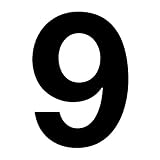 Zahlen-Aufkleber Nr. 9 in schwarz I Höhe 10 cm I selbstklebende Haus-Nummer, Ziffer zum Aufkleben für Außen, Briefkasten, Tür I wetterfest I kfz_673_9