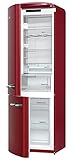 Gorenje ONRK 193 R-L Kühl-Gefrier-Kombination / A+++ / Höhe 194 cm / Kühlen: 222 L / Gefrieren: 80 L / Burgundy / NoFrost / ZeroZone-Schubfach (0 Grad) / Oldtimer / Retro C