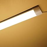 LED Lichtleiste, Integrierte Leuchtröhre 60/90/120 cm Warmweiß 3000K Wand Deckenhalterung für Garage Küche Büro Keller Shop Keller Lager Schuppen (60cm Warmweiß 3000K)