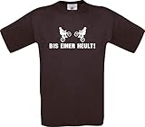 Shirtinstyle T-Shirt BIS Einer HEULT Biken BMX Downhill Cruisen Fahrrad Fun Shirt, Farbe braun, Größe XXL