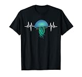 Herzschlag Qualle Kleidung Meduse EKG Geschenk Quallen T-S