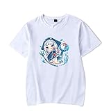 WYFREE.SA Herren Damen Anime Shirt Casual Kurzarm Shirt Tees Shortsleeve Yoga Top wandershirt Gawr Gura Cosplay C