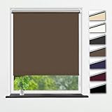 Eurohome Thermo Rollo Verdunkelungsrollo 50X160cm (Stoffbreite 46 cm) Taupe Klemmfix ohne Bohren für Fenster und Tü