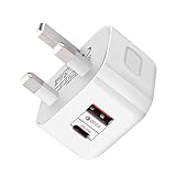 ItsyFox 20W USB C Schnellladegerät, QC 3.0 Ladegerät, Dual Port PD Power Delivery mit Schnellladegerät 3.0 Wandladegerät Block Kompatibel für iPhone 13/12/11 /Pro Max, XS/XR/X, 8/7/6,