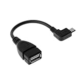 INNOV8 Micro-USB 5-Pin B Stecker auf USB 2.0 A Buchse Host-Kabel mit OTG-Funktion für Android-Handys, Tablet, PC (rechtwinklig) – 0,15