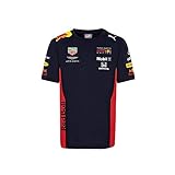 Red Bull Racing Official Teamline T-Shirt, Blau Youth Größe 104 T-Shirt, Racing Aston Martin Formula 1 Team Original Bekleidung & M