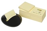 Post-it PBL-B12Y Z-Notes Spender in Stein-Form schwarz, inkl. 12 Blöcke Post-it Z-Notes a 100 Blatt, gelb, 76 x 76