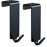 RELIBO® Türhaken Schwarz, Kleiderhaken für Tür - für Bad, Tür-Garderobe und Handtuchhalter | 2 Stück