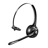 TECKNET Bluetooth Headset mit Mikrofon, kabelloses PC Headset, Rauschunterdrückung und Freisprechen Chat Headset für Computer, Callcenter, Telefonkonferenzen, Super Leicht, U