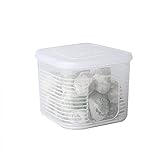 PANCHEN Lebensmittel Lagerbehälter - Küchen Kühlschrank Aufbewahrungsbox Abnehmbare Abflussschale Fach Obst Gemüse Fisch Aufbewahrungsbox (Color : 9.3x9.3x7.3cm)