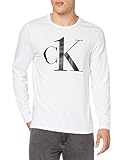 Calvin Klein Herren L/S Crew Neck Hemd, Weiß, M