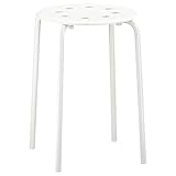 Ikea Marius Hocker aus Stahl, Epoxid-Pulverbeschichtung, Weiß, 1 Stück