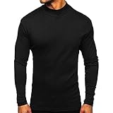 Herrenbekleidung mit hohem Ausschnitt, langärmlig, einfarbig, dick, Herren-Poloshirt, Rugby-Shirts, Patchwork-Tops, Größe S-XXXXXXXL, schwarz 1, XXL