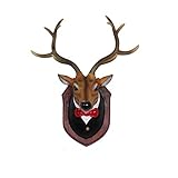JINKEBIN Skulptur Wandbehang, Europäische Harz Hirschkopf Hängende Wanddekoration, Bekleidungsgeschäft Bar Dekoration Wandskulp
