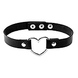 MILAKOO Vintage Liebesherz PU Leder Choker Halskette Goth Choker Kragen für Frauen M