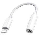 Apple Lightning auf 3,5 mm Kopfhöreranschluss Adapter Dongle [Apple MFi-zertifiziertes] iPhone Audio Kabel Kopfhörer KopfhörerKonverter Kompatibel mit iPhone 12 Mini/12 Pro/11/11 Pro/X/XR/XS Max/8/7