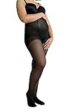 Ulla Popken Damen große Größen Übergrößen Plus Size Bellieva-Strumpfhose, Punkte, 20 den schwarz 54+ 803495100-54+