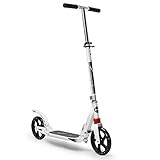 ZQD Cityroller Scooter - Big Wheel Scooter Klappbar Und Höhenverstellbar, Aus Aluminiumlegierung, Robuste Reifen, Profi-Roller Für Kinder & Erwachsene (Farbe : Weiß)