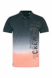 Camp David Herren Dip Dye Polo aus Pikee mit Rubb
