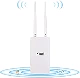 KuWFi 4G Mobiler WLAN-Router, 300 Mbps Wireless Outdoor CPE 4G LTE Router Cat4 wasserdicht mit High Gain Dual Antennas mit SIM Card Slot Work with The Whole Europe, CPF905-EU