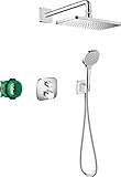 hansgrohe Duschset Croma E 280 Unterputz (6 in 1), Duschsystem mit Kopfbrause, Duschthermostat, Duschkopf, Duschschlauch inkl. Grundkörper und Halterungen, C