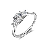NC D Color Damen Moissan Diamant Ring 925 Sterling Silber Platiniert Ring Sanshengshi Größenverstellbar Kostengünstig A für alle F