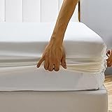 Damier Satin Spannbettlaken 180x200cm Weiß Seide Glänzend Spannbetttuch Hochwertiges Satin Deluxe Bettlaken, geeignet für Matratzen bis 25