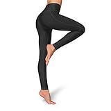 Occffy Leggings Damen Hohe Taille Sporthose Fitnesshose Yogahosen Sport Tights Blickdicht mit Taschen für Damen Oc01 (Schwarz, S)