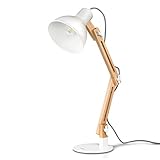 tomons LED Leselampe im klassichen Holz-Design, Schreibtischlampe, Tischleuchte Verstellbare, Lampe mit verstellbarem Arm, Augenfreundliche Leselampe, Arbeitsleuchte, Bürolampe, Nachttischlamp