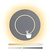 LYTLM Runde Wandleuchte Innen LED Dimmbar mit Touch Schalter, 7W Batteriebetriebene Wandlampe USB Wiederaufladbar, Smart Modern Wandbeleuchtung Keine Verkabelung, 3000K-6000K Nachttischlampe,G
