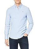 Tommy Jeans Herren TJM Slim Stretch Oxford T-Shirt, Parfüm Blau, XL