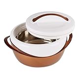 genialo Thermoschüssel'Deluxe' mit Deckel, Warmhalteschüssel, Isolierschüssel, Essen warmhalten, Edelstahl/Kunststoff, 3,5 L