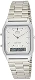 Casio Collection Herren Analog/Digital Quarz mit Edelstahlarmband – AQ-230A-7BMQYES, Silber (Zifferblatt: Weiß)