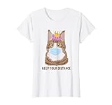 Keep your Distance Katze mit Schutzmaske lustige Katze T-S