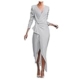 Partykleid Damen Elegantes Kleid Unregelmäßiger Saum Edel Ballkleid Sexy Tiefer V Ausschnitt Bankettkleid Brautkleider Abendkleid Eng mit Gehschlitz Elegante Cocktailk