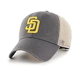 '47 MLB Trawler Mesh Clean Up Verstellbare Mütze Erwachsene Einheitsgröße, San Diego Padres Charcoal, Einheitsgröß
