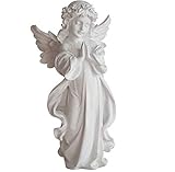 Betender Engel Statue Little Angel Figurine Indoor Outdoor Home Garten Dekoration Flügel Engels-Statue Skulptur Desktop-Dekor-Harz-Weiß