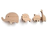 PLT Wandhaken für Kinder aus Holz, Tiere, Kinder, Kinderzimmer, Löwe, Elefant, Nilpferd und Giraffe, Deko, Kleiderhaken, Garderobe, Garderobenhaken, Scandi-Style, Geschenk