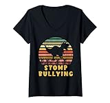 Damen Stomp Bullying-Shirt, Crush Bullying, Dinsoaur Stomp Bullying T-Shirt mit V