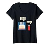 Damen Ich Bin Dein Vater Diskette USB Stick Nächste Generation T-Shirt mit V