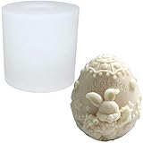 Tiruiya 3D Osterei Kerzenform, Hase auf Ei Muster Silikonform für Wachs, Aromatherapie, Epoxidharz Hersteller, Großartig Handgemachtes Geschenk, Kerze Kit machen (3D Osterei Kerzenform)