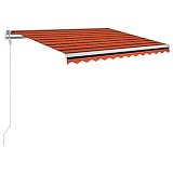 vidaXL Gelenkarmmarkise Automatisch Markise Sonnenmarkise Balkonmarkise Sonnenschutz Sichtschutz Terrasse Garten Balkon 300x250cm Orange B